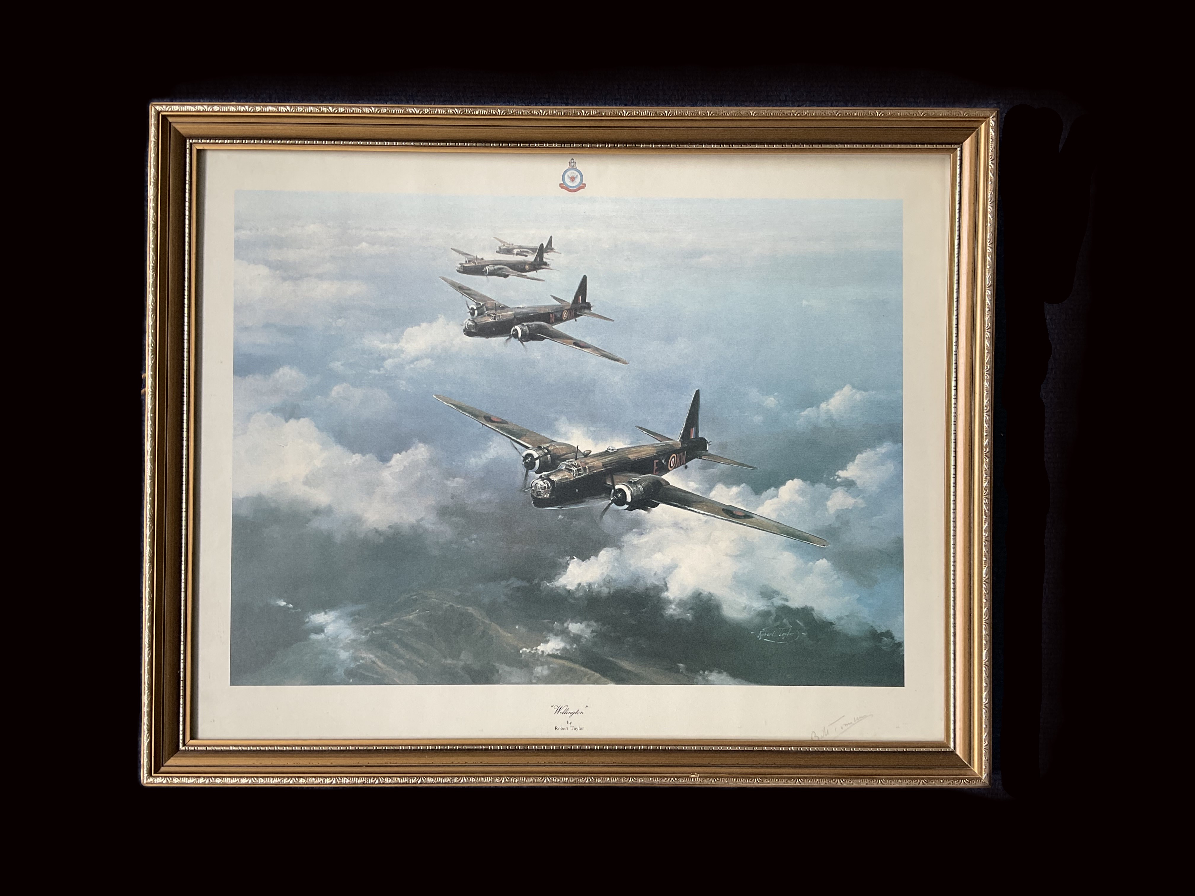 Wellington by Robert Taylor, World War II Signed Print Signed by WW2 Dambuster Bill Townsend In