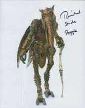 Richard Stride signed 10x8 inch Poggle Star Wars colour photo. Good condition Est.