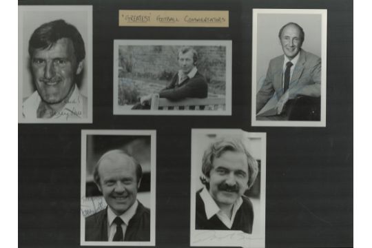 5 x signed black & white photos Approx. 5.5x3.5 Inch signatures such as Jimmy Hill, Bob Wilson,