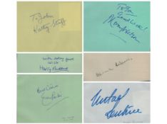 TV FILM Actress and Actors. Collection of 6 signed signature page. Kathy Staff signed yellow 6x4