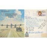 WW2 atom bomb pilot Brig Paul Tibbets signed B29 Washington cover. Rare variety also signed by US