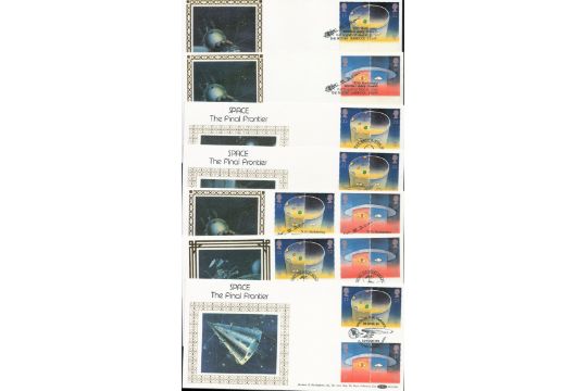 Space 1991 Benham Collection of seven official Europe in Space FDS BLCS46, Yuri Gagarin 30th ann,