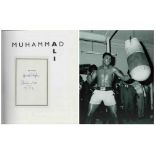 Multi signed Muhammad Ali plus Howard Bingham Album page affixed to first page of Hardback Book