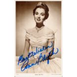 Ann Blyth signed 6x4inch black and white postcard photo. Good condition. All autographs come with