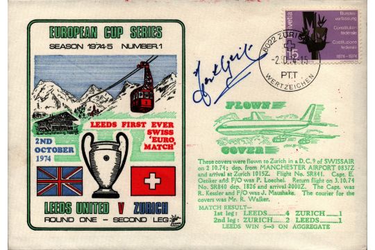 Frank Gray signed Leeds United v Zurich 1974 European Cup Series FDC PM 8022 ZURICH 2.0.74.15 PTT