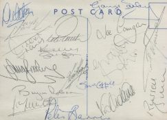 Football England 1981 multi signed British Airways postcard and team photo 17, great signatures