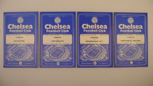 4 x Chelsea 1956-57 Season football programmes, Vs Tottenham Hotspur Oct 6 1956, Vs Birmingham