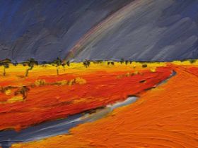 Two modern pictures - Peter Fitzsimmons (Australian), Kununurra, oil on board, signed and titled