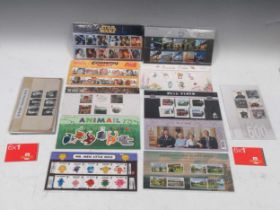 Modern unused postage stamps. Sets of Royal Mail commemoratives and themed stamps, approx. 150