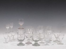 Assorted glassware including rummers and six large brandy glasses by Webb