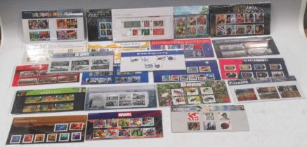 Modern unused postage stamps. Sets of Royal Mail commemoratives and themed stamps, approx. 200