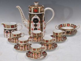 A Royal Crown Derby imari pattern coffee service comprising of twelve coffee cans and saucers coffee