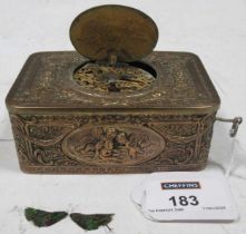 An early 20th century Continental metalwares singing bird automaton box (a/f) Not in working