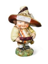 A Bloor Derby porcelain figure of a Mansion House Dwarf, circa 1810,