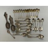 A collection of continental metalware flatware including Russian, Dutch and French, 529.9g (17.1ozt)