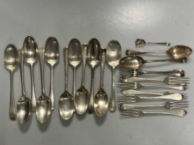 A collection of early (bottom marked) silver flatware, 1181.5g (37.9ozt) gross Please find further