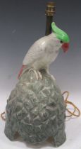 A Royal Doulton lamp in the form of a Cockatoo, total height 45cm