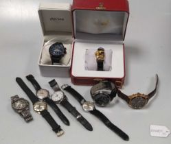 A collection of 9 wrist watches