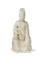 A Chinese Dehua figure of Wenchang, Daoist God of Literature, early 20th century,