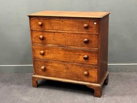 A George III oak chest of drawers, 107 x 103 x 50cm