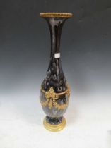 A large gilt metal mounted vase, 48cm high