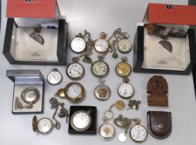 A collection of 17 pocket watches including 4 military examples