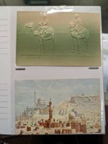 Two postcard albums with a collection of First World War Egypt and Palestine cards and