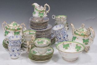 A Royal Doulton blue and white printed Art & Crafts part tea service, a Samuel Allcock early 19th