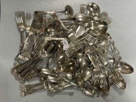 A 27-piece set of silver plated flatware, 'Kings' pattern with shell back, with 22 additions,