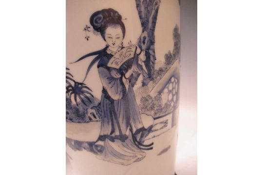 A 20th century Chinese porcelain lamp and another painted with Hong Kong police launch (2) - Image 2 of 6