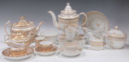 A Chamberlain Worcester part coffee service, circa 1800; together with a Spode part tea and coffee