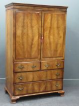 A mid 20th century Queen Anne style walnut cabinet, 174 x 109 x 60cm