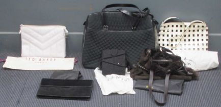 A Mulberry suede handbag, a Bally quilted shoulder bag, a Prada lattice work bag, a Russell &