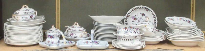 A Spode earthenware part dinner service, circa 1825, with Persian style imari decoration, comprising