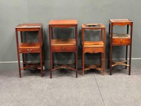 Four 19th century mahogany washstands, largest 83 x 41 x 41cm