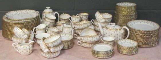 Dinner and tea service china - Spode Fleur de Lys gold and Queen Anne 'Tiara' pattern wares (
