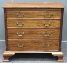A George III style reproduction mahogany chest of four drawers with brushing slide 81cm H x 88cms