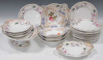 A part dessert service Spode "Felspar", circa 1825, moulded in light relief with borders of