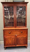 A 19th century mahogany secretaire bookcase 250 x 145 x 58cm