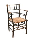 Philip Webb for Morris & Co., a stained ash Sussex chair,