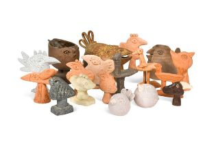 § Tom Karen, a selection of eighteen small terracotta bird models,