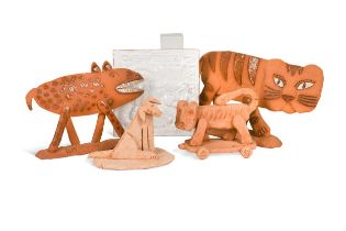 § Tom Karen, a group of terracotta models,