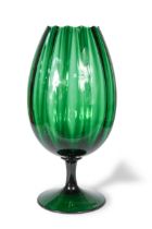 A large Empoli green glass goblet vase,