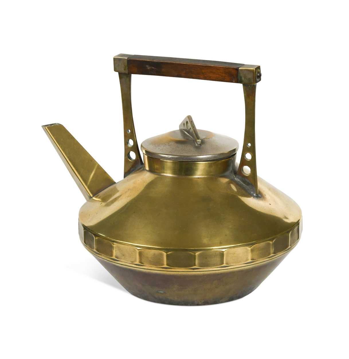 A Secessionist brass kettle by the Berliner Metallwarenfabrik,