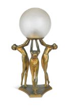 An Art Deco figural lamp,