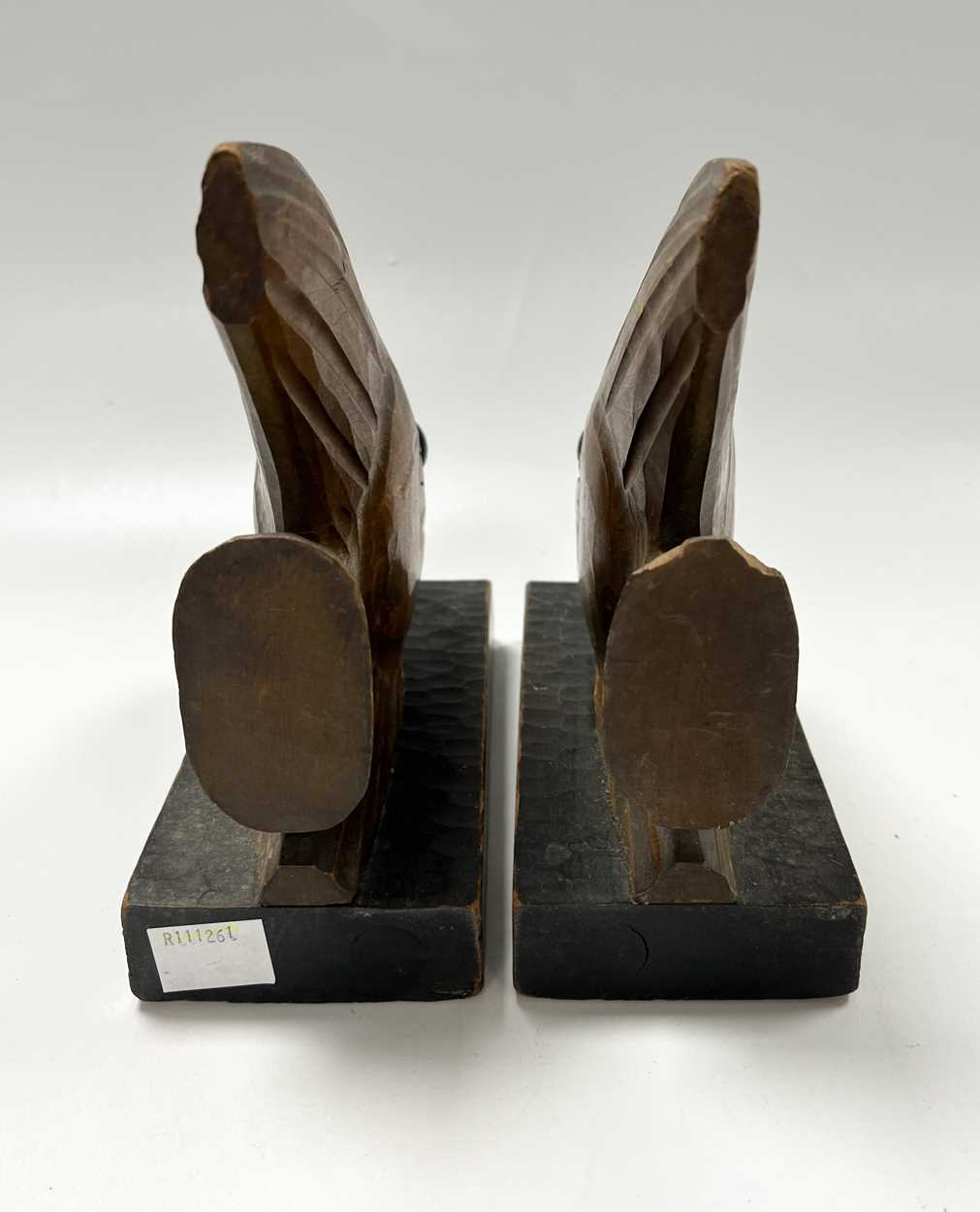 A pair of mid-century bookends carved in the form of Angel Fish, - Image 4 of 7