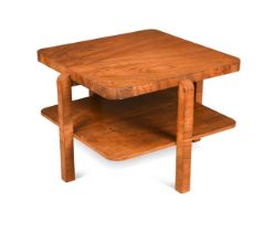 An Art Deco two-tier walnut coffee table
