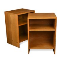 A pair of Cotswold (Air Ministry) oak bookshelves or bedsides,