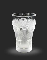 Fantasia, a Lalique frosted and polished glass vase,