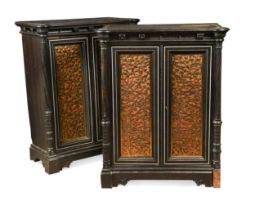 A fine pair of Puginesque pier cabinets, circa 1870,